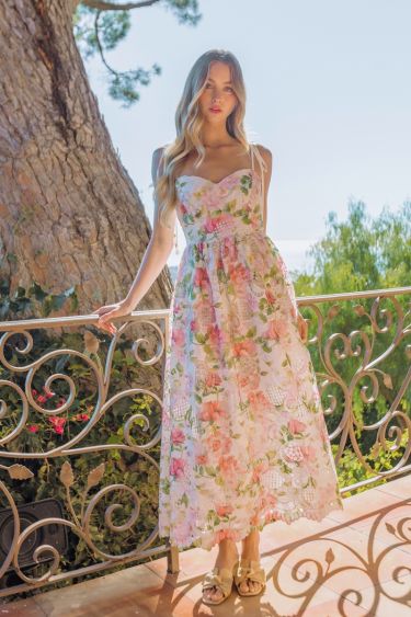 GLD509061-IVORY/CORAL/GREEN